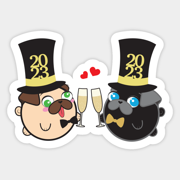 Poopy & Doopy - New Year's Eve Sticker by Poopy_And_Doopy